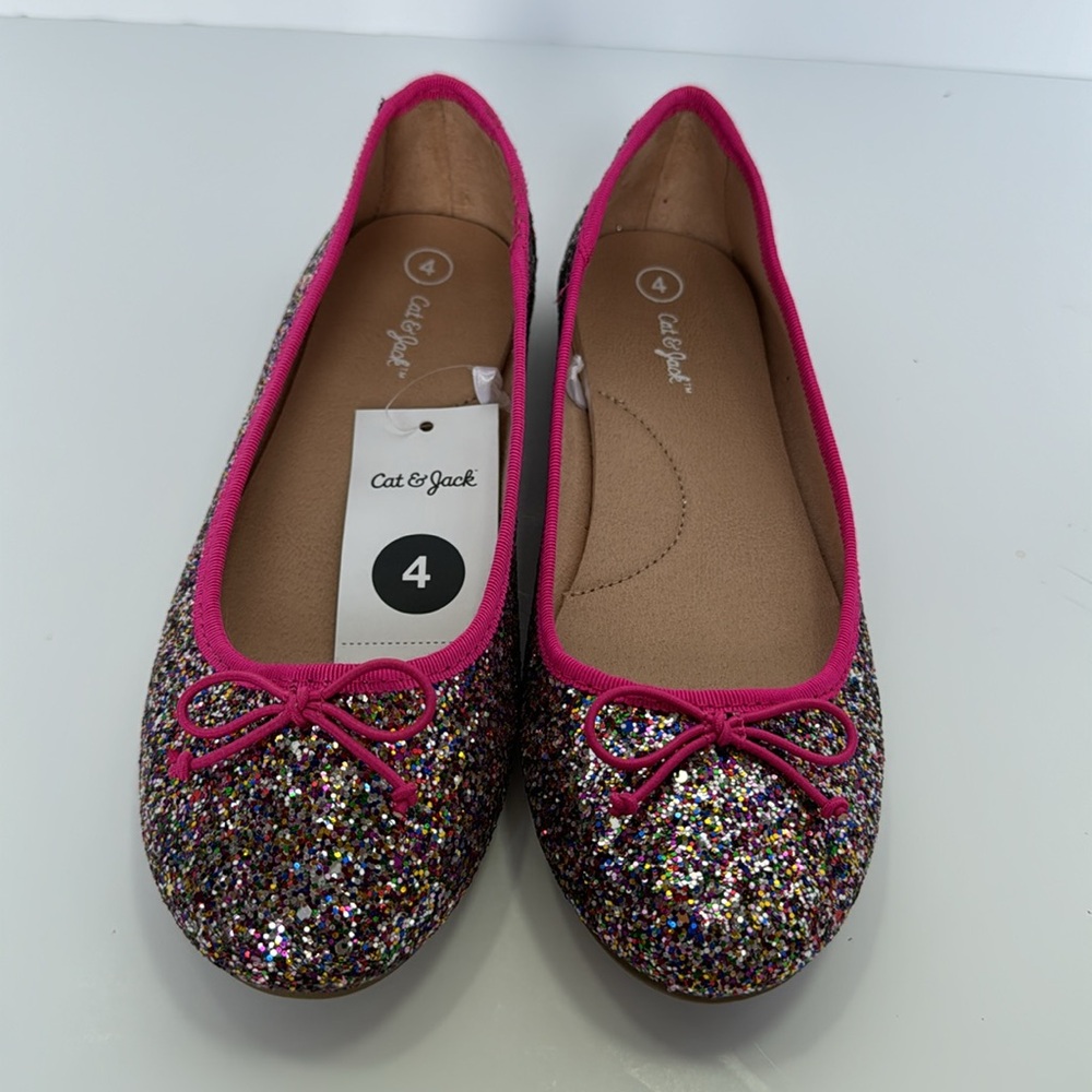 NWT Cat & Jack Ballet Flats- Glitter, slip on comfortable and gorgeous!